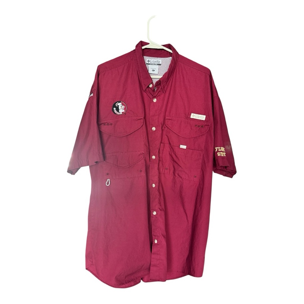 Florida State Seminoles Columbia PFG Men’s XL Fishing Shirt Vented Short Sleeve